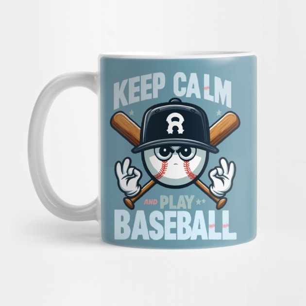 funny ball baseball keep calm and play baseball by WOLVES STORE